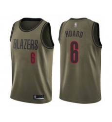 Men's Portland Trail Blazers #6 Jaylen Hoard Swingman Green Salute to Service Basketball Jersey