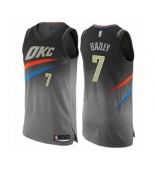 Men's Oklahoma City Thunder #7 Darius Bazley Authentic Gray Basketball Jersey - City Edition