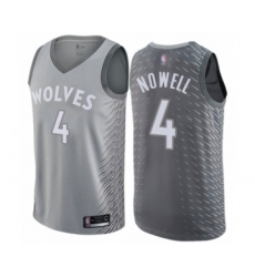 Men's Minnesota Timberwolves #4 Jaylen Nowell Authentic Gray Basketball Jersey - City Edition