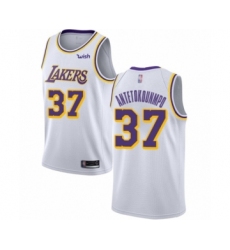 Men's Los Angeles Lakers #37 Kostas Antetokounmpo Authentic White Basketball Jersey - Association Edition