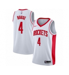 Men's Houston Rockets #4 Danuel House Authentic White Finished Basketball Jersey - Association Edition