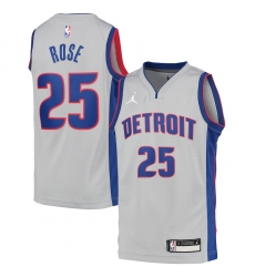 Youth Detroit Pistons #25 Derrick Rose Jordan Brand Gray 2020-21 Swingman Jersey