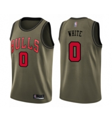 Men's Chicago Bulls #0 Coby White Swingman Green Salute to Service Basketball Jersey