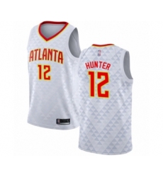 Women's Atlanta Hawks #12 De'Andre Hunter Authentic White Basketball Jersey - Association Edition