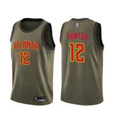 Youth Atlanta Hawks #12 De'Andre Hunter Swingman Green Salute to Service Basketball Jersey