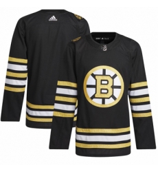 Men's Boston Bruins Blank adidas Black 100th Anniversary Primegreen Authentic Jersey