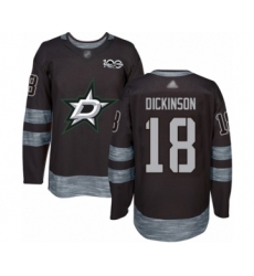 Men's Dallas Stars #18 Jason Dickinson Authentic Black 1917-2017 100th Anniversary Hockey Jersey