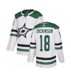 Men's Dallas Stars #18 Jason Dickinson Authentic White Away Hockey Jersey