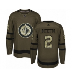 Youth Winnipeg Jets #2 Anthony Bitetto Authentic Green Salute to Service Hockey Jersey