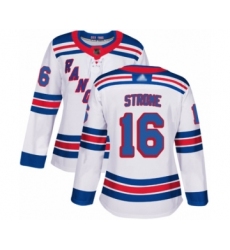 Women's New York Rangers #16 Ryan Strome Authentic White Away Hockey Jersey