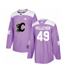 Youth Calgary Flames #49 Jakob Pelletier Authentic Purple Fights Cancer Practice Hockey Jersey