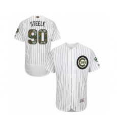 Men's Chicago Cubs #90 Justin Steele Authentic White 2016 Memorial Day Fashion Flex Base Baseball Player Jersey