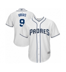 Youth San Diego Padres #9 Luis Urias Authentic White Home Cool Base Baseball Player Jersey