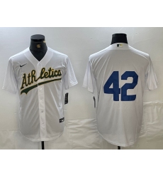 Men's Oakland Athletics #42 Jackie Robinson White Cool Base Stitched Baseball Jersey