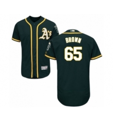 Men's Oakland Athletics #65 Seth Brown Green Alternate Flex Base Authentic Collection Baseball Player Jersey