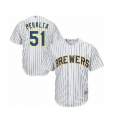 Youth Milwaukee Brewers #51 Freddy Peralta Authentic White Alternate Cool Base Baseball Player Jersey