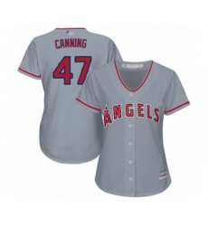 Women's Los Angeles Angels of Anaheim #47 Griffin Canning Authentic Grey Road Cool Base Baseball Player Jersey