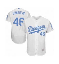 Men's Los Angeles Dodgers #46 Tony Gonsolin Authentic White 2016 Father's Day Fashion Flex Base Baseball Player Jersey