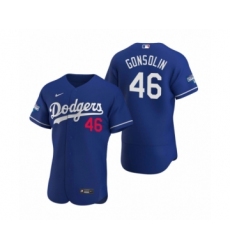 Men's Los Angeles Dodgers #46 Tony Gonsolin Royal 2020 World Series Champions Authentic Jersey
