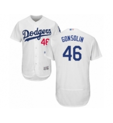 Men's Los Angeles Dodgers #46 Tony Gonsolin White Home Flex Base Authentic Collection Baseball Player Jersey