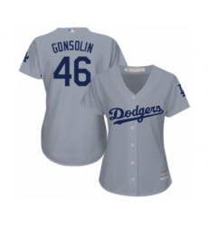 Women's Los Angeles Dodgers #46 Tony Gonsolin Authentic Grey Road Cool Base Baseball Player Jersey
