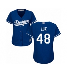 Women's Los Angeles Dodgers #48 Gavin Lux Authentic Royal Blue Alternate Cool Base Baseball Player Jersey