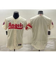 Men's Los Angeles Angels Blank Number Cream 2022 City Connect Flex Base Stitched Jersey