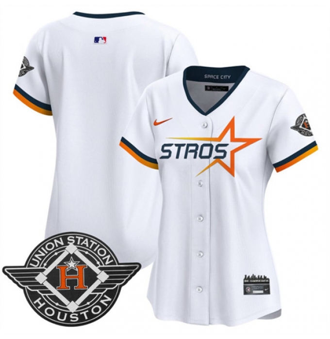 Women's Houston Astros Blank White 2025 City Connect Limited Stitched Baseball Jersey(Run Small)