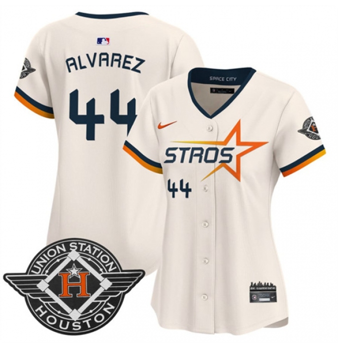 Women's Houston Astros #44 Yordan Alvarez Cream 2025 City Connect Limited Stitched Baseball Jersey(Run Small)