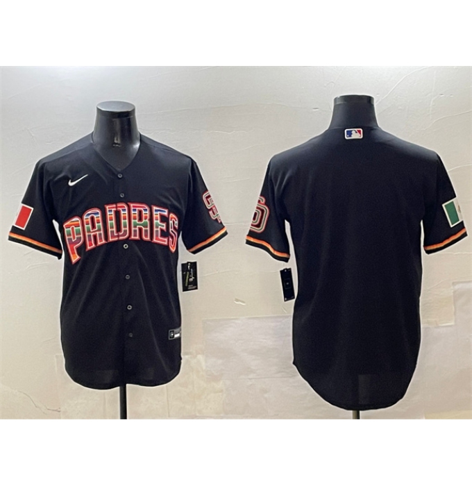 Men's San Diego Padres Blank Black Mexico Cool Base Stitched Baseball Jersey