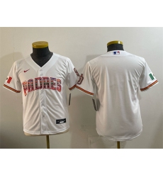 Youth San Diego Padres Blank White Mexico Cool Base Stitched Baseball Jersey