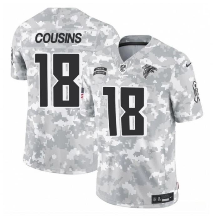 Youth Atlanta Falcons #18 Kirk Cousins 2024 F U S E Arctic Camo Salute To Service Limited Stitched Football Jersey