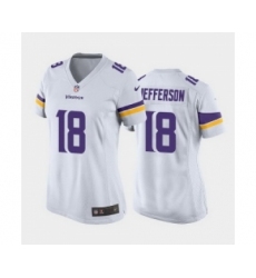Women's Minnesota Vikings #18 Justin Jefferson White game jersey