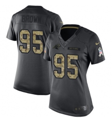 Women's Carolina Panthers #95 Derrick Brown Black Stitched NFL Limited 2016 Salute to Service Jersey