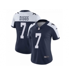 Women's Dallas Cowboys #7 Trevon Diggs Navy White Thanksgiving Limited Stitched Jersey(Run Small)