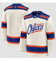 Men's Edmonton Oilers Blank Light Beige Alternate Stitched Hockey Jersey