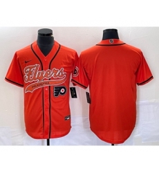 Men's Nike Philadelphia Flyers Blank Orange Cool Base Stitched Baseball Jersey