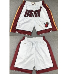 Mens Miami Heat White Shorts (Run Small)