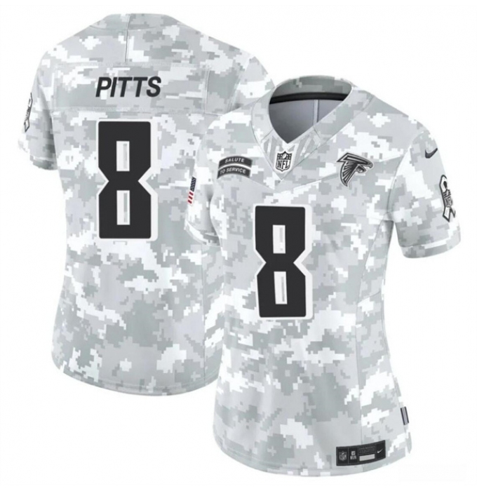 Women's Atlanta Falcons #8 Kyle Pitts 2024 F.U.S.E Arctic Camo Salute To Service Limited Stitched Football Jersey(Run Small)