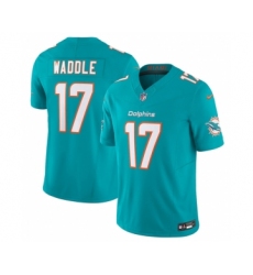 Men's Miami Dolphins #17 Jaylen Waddle Aqua 2023 F.U.S.E Vapor Limited Stitched Football Jersey
