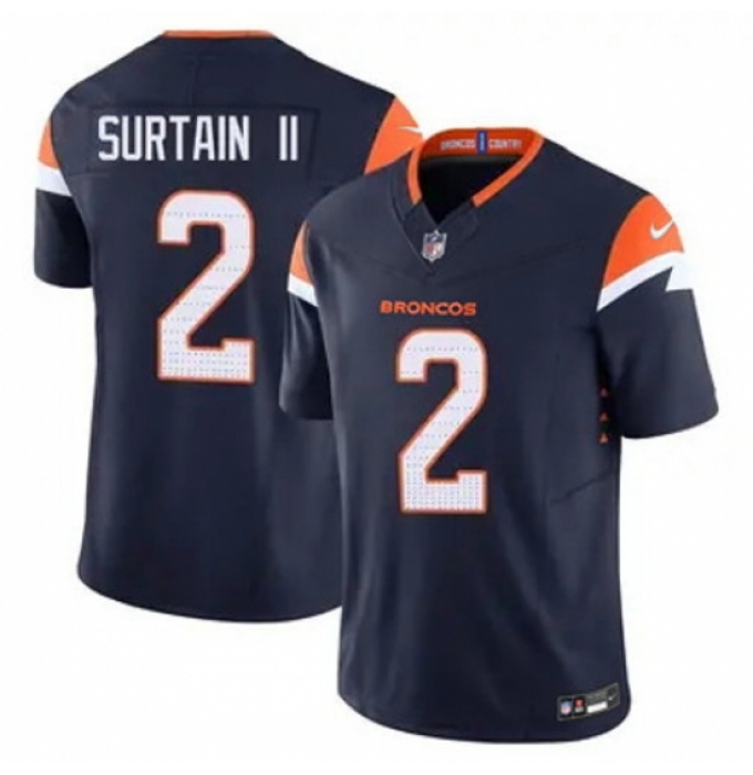 Youth Nike Denver Broncos #2 Patrick Surtain II Stitched Blue Limited Jersey