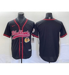 Men's Nike Chicago Blackhawks Blank Black Cool Base Stitched Baseball Jersey