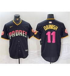 Men's San Diego Padres #11 Yu Darvish Black Cool Base Stitched Baseball Jersey