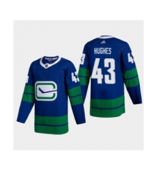 Men's Vancouver Canucks #43 Quinn Hughes 2020-21 Authentic Player Alternate Stitched Hockey Jersey Blue