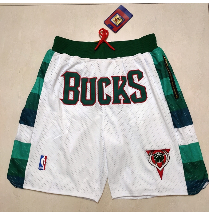 Men's Milwaukee Bucks White Pocket Shorts