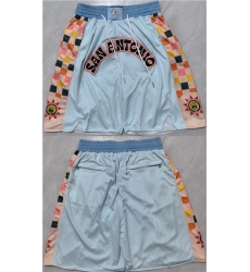 Men' San Antonio Spurs Light Blue City Edition Shorts (Run Small)