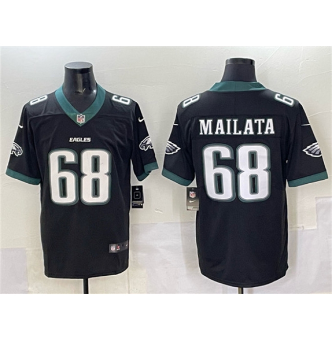 Men's Philadelphia Eagles #68 Jordan Mailata Black 2024 New Vapor Untouchable Limited Football Stitched Jersey
