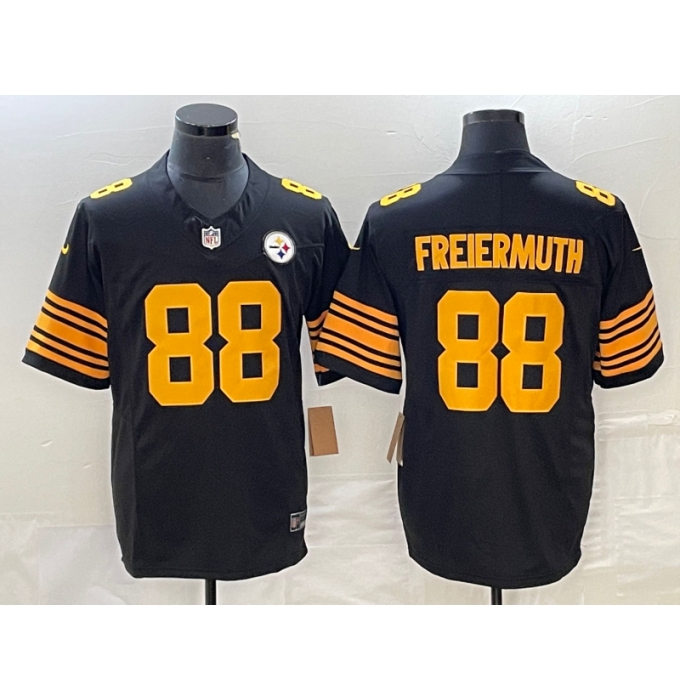 Men's Nike Pittsburgh Steelers #88 Pat Freiermuth Black 2023 F.U.S.E. Vapor Untouchable Stitched Jersey