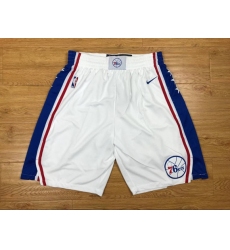 Men's Philadelphia 76ers White NBA Shorts (Run Smaller)