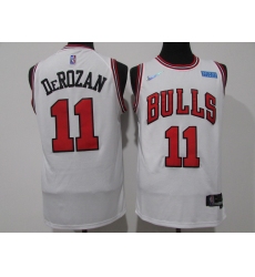 Men's Chicago Bulls #11 DeMar DeRozan White Edition Swingman Stitched Basketball Jersey